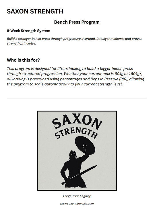 8 Week Bench Press Program